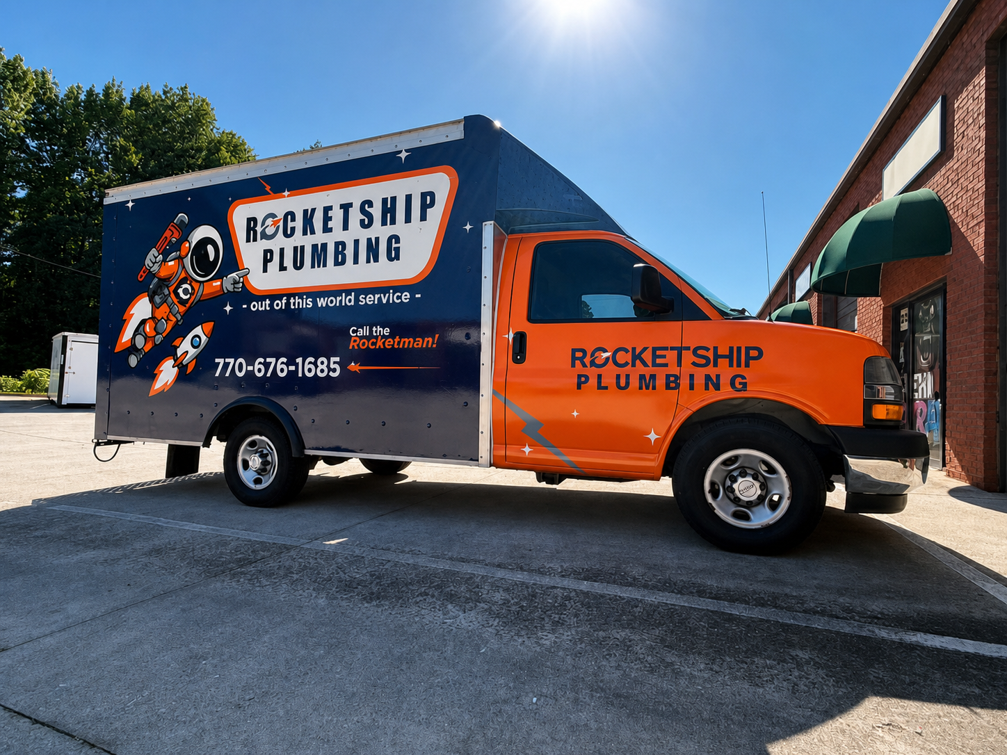 Rocketship Plumbing box truck
